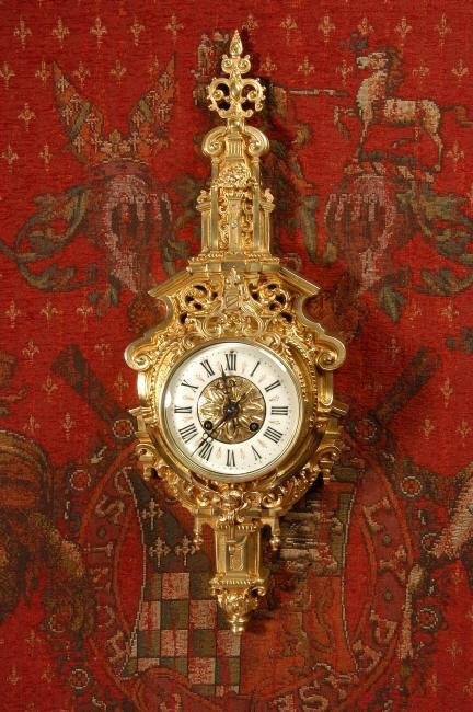 fig 1. Early Antique French Cartel Wall Clock ~ French - Circa 1870.